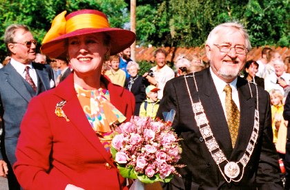 Hendes Majestæt Dronning Margrethe og Roskildes Borgmester Henrik Christiansen